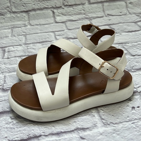 Inuovo Genuine leather women’s platform sandals off white - Picture 1 of 7